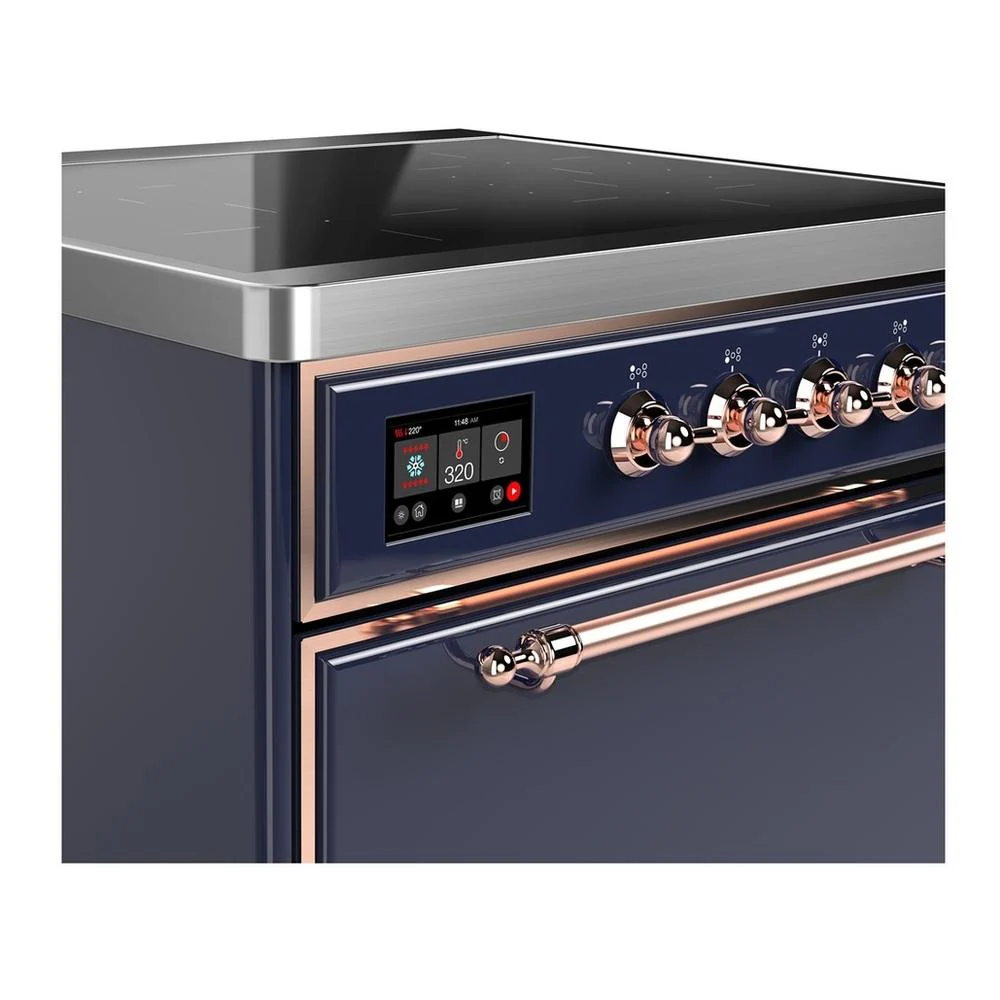Ilve UMIB30QNR3MBP Ilve Umib30Qnr3Mbp Majestic Iii 30 Inch Induction Range With 4 Elements, 4 Cu. Ft. Oven Capacity (Solid Door, Midnight Blue, Copper) - Image 2