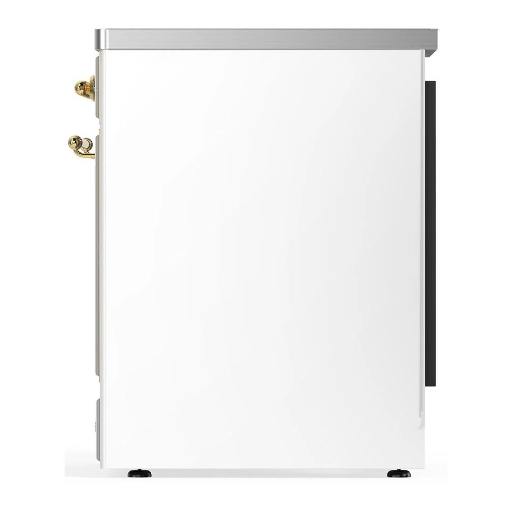 Ilve UMIB30QNR3WHG Ilve Umib30Qnr3Whg Majestic Iii 30 Inch Induction Range With 4 Elements, 4 Cu. Ft. Oven Capacity (Solid Door, White, Brass) - Image 4