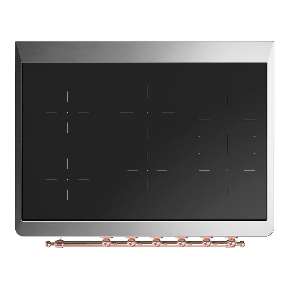 Ilve UMIB36NR3BKP Ilve Umib36Nr3Bkp Majestic Iii 36 Inch Induction Range With 6 Elements, 3.5 Cu. Ft. Total Oven Capacity (Triple Glass Door, Glossy Black, Copper) - Image 4