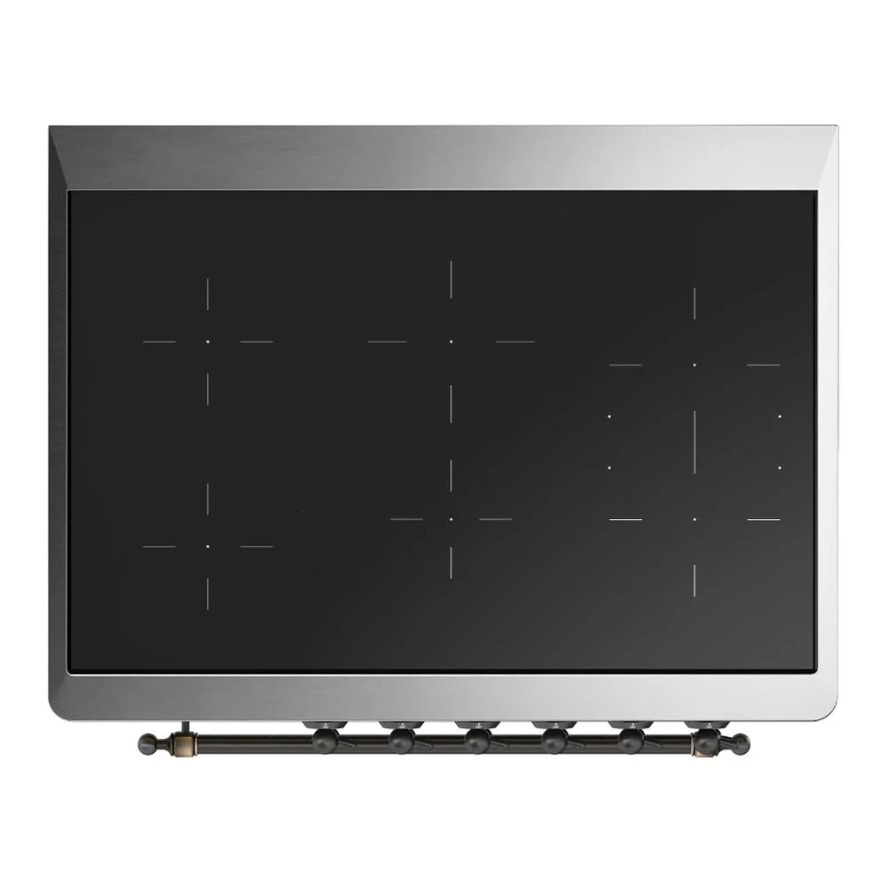 Ilve UMIB36NR3EGB Ilve Umib36Nr3Egb Majestic Iii 36 Inch Induction Range With 6 Elements, 3.5 Cu. Ft. Total Oven Capacity (Triple Glass Door, Emerald Green, Burnished) - Image 4