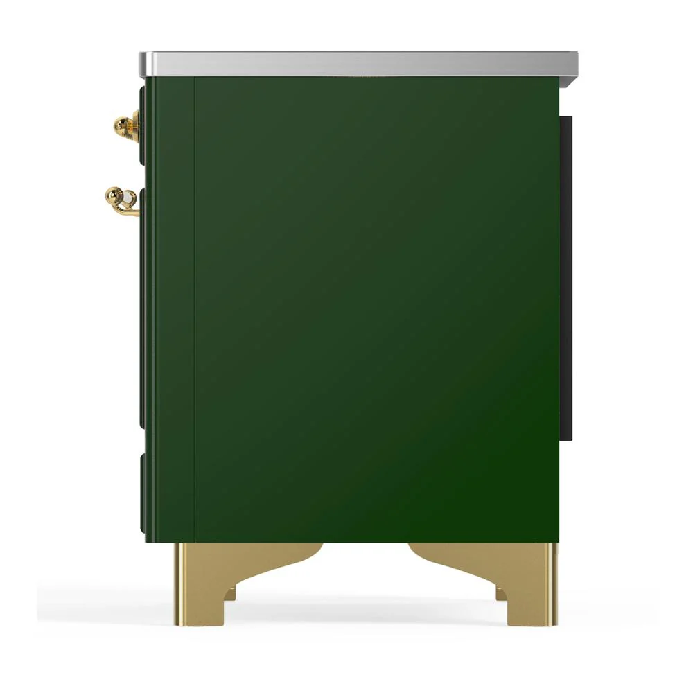 Ilve UMIB36NR3EGG Ilve Umib36Nr3Egg Majestic Iii 36 Inch Induction Range With 6 Elements, 3.5 Cu. Ft. Total Oven Capacity (Triple Glass Door, Emerald Green, Brass) - Image 7