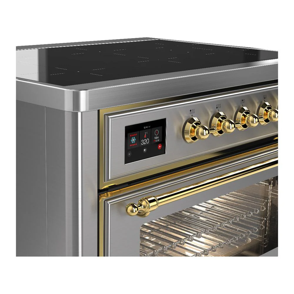 Ilve UMIB36NR3SSG Ilve Umib36Nr3Ssg Majestic Iii 36 Inch Induction Range With 6 Elements, 3.5 Cu. Ft. Total Oven Capacity (Triple Glass Door, Stainless Steel, Brass) - Image 5
