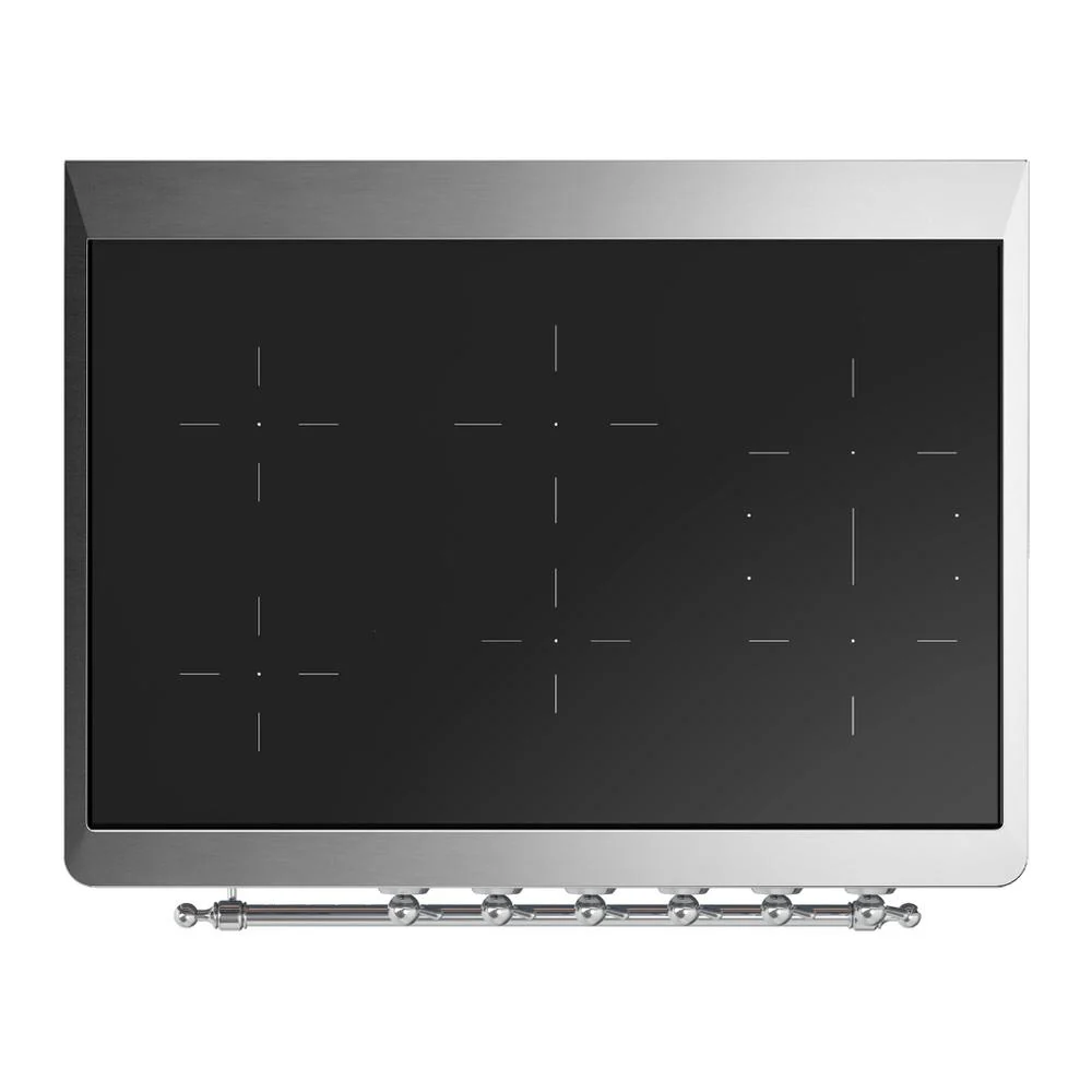 Ilve UMIB36QNR3AWC Ilve Umib36Qnr3Awc Majestic Iii 36 Inch Induction Range With 6 Elements, 3.5 Cu. Ft. Total Oven Capacity (Solid Door, Antique White, Chrome) - Image 4