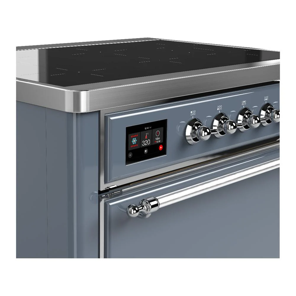 Ilve UMIB36QNR3BGC Ilve Umib36Qnr3Bgc Majestic Iii 36 Inch Induction Range With 6 Elements, 3.5 Cu. Ft. Total Oven Capacity (Solid Door, Blue Grey, Chrome) - Image 5