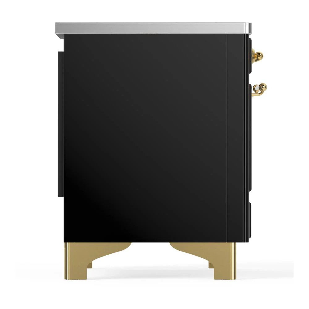 Ilve UMIB36QNR3BKG Ilve Umib36Qnr3Bkg Majestic Iii 36 Inch Induction Range With 6 Elements, 3.5 Cu. Ft. Total Oven Capacity (Solid Door, Glossy Black, Brass) - Image 6