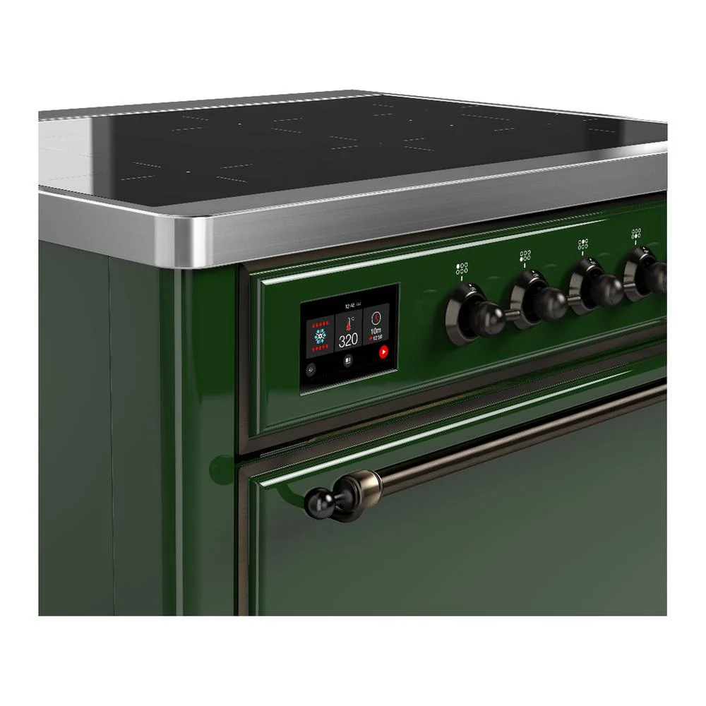 Ilve UMIB36QNR3EGB Ilve Umib36Qnr3Egb Majestic Iii 36 Inch Induction Range With 6 Elements, 3.5 Cu. Ft. Total Oven Capacity (Solid Door, Emerald Green, Burnished) - Image 5