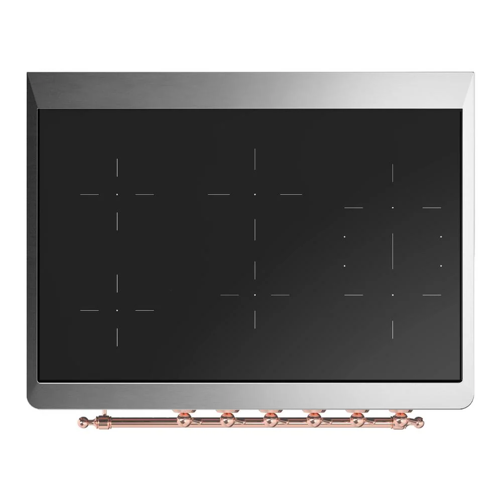 Ilve UMIB36QNR3EGP Ilve Umib36Qnr3Egp Majestic Iii 36 Inch Induction Range With 6 Elements, 3.5 Cu. Ft. Total Oven Capacity (Solid Door, Emerald Green, Copper) - Image 4