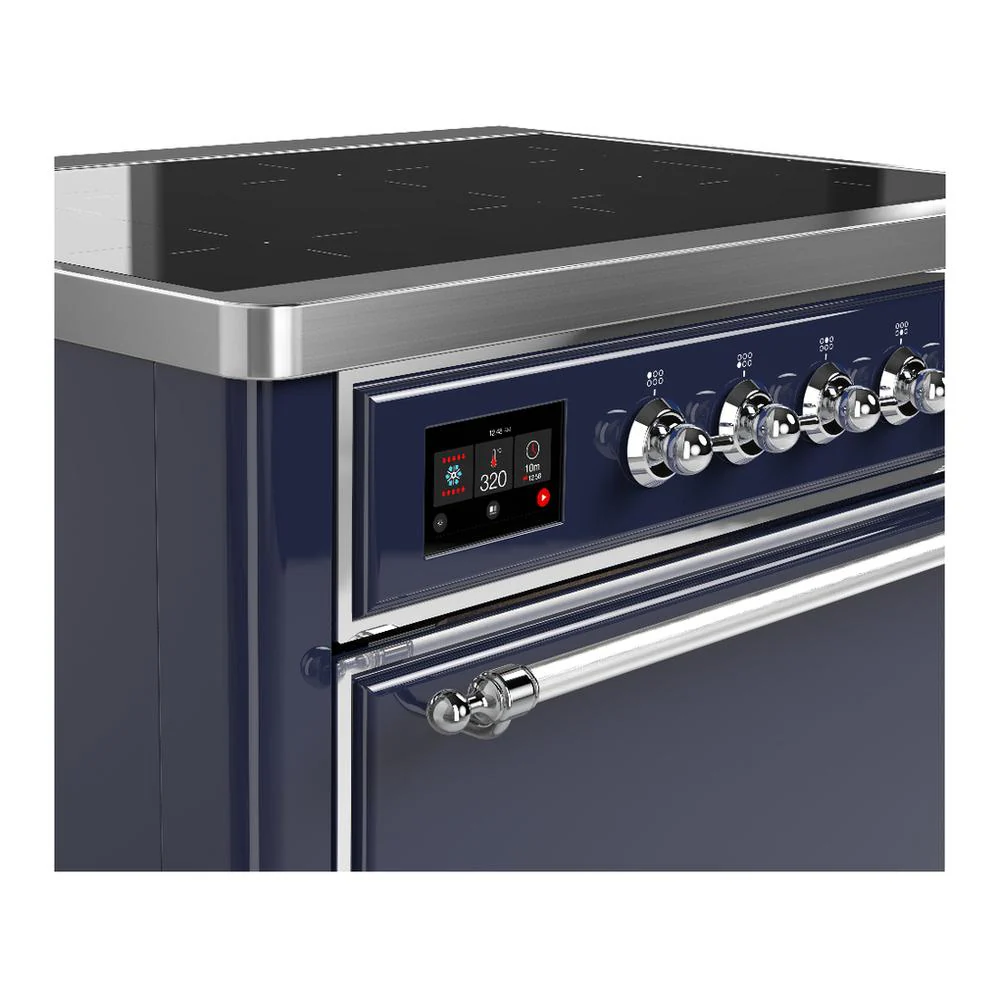 Ilve UMIB36QNR3MBC Ilve Umib36Qnr3Mbc Majestic Iii 36 Inch Induction Range With 6 Elements, 3.5 Cu. Ft. Total Oven Capacity (Solid Door, Midnight Blue, Chrome) - Image 5