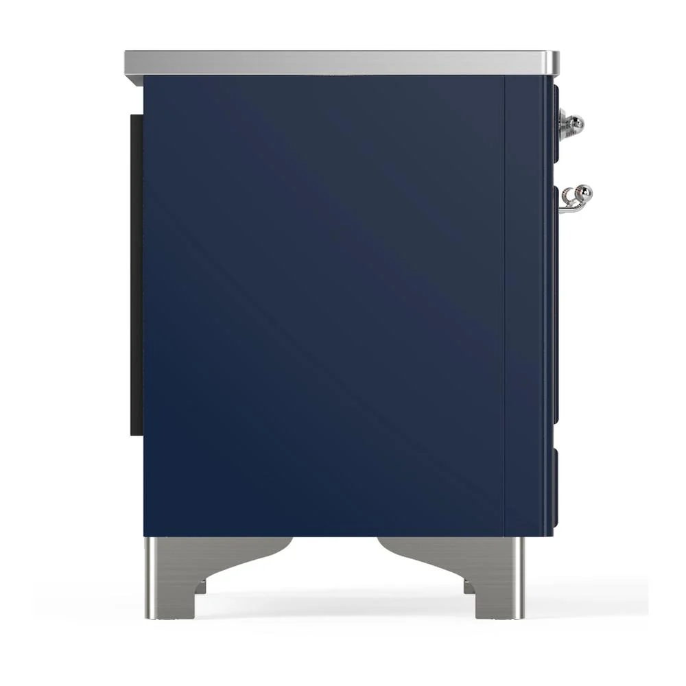 Ilve UMIB36QNR3MBC Ilve Umib36Qnr3Mbc Majestic Iii 36 Inch Induction Range With 6 Elements, 3.5 Cu. Ft. Total Oven Capacity (Solid Door, Midnight Blue, Chrome) - Image 6