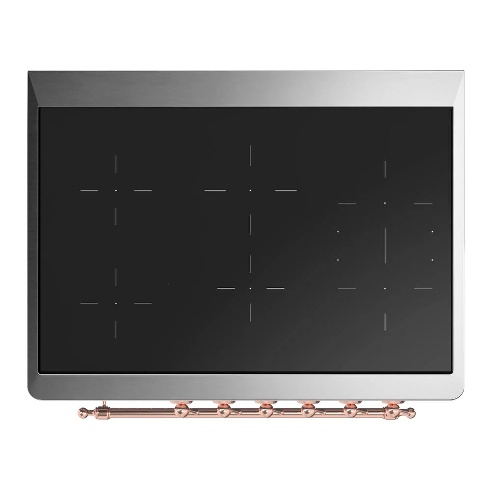 Ilve UMIB36QNR3MBP Ilve Umib36Qnr3Mbp Majestic Iii 36 Inch Induction Range With 6 Elements, 3.5 Cu. Ft. Total Oven Capacity (Solid Door, Midnight Blue, Copper) - Image 4