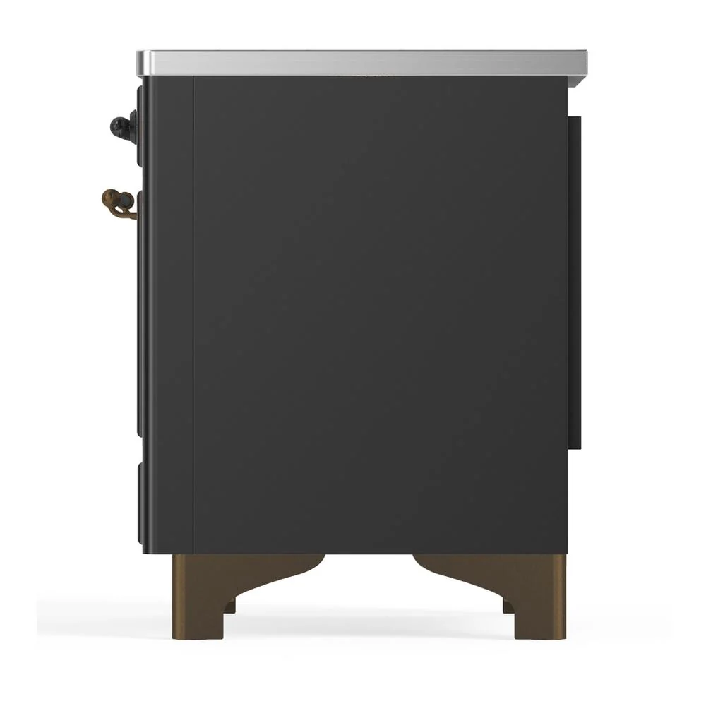 Ilve UMIB36QNR3MGB Ilve Umib36Qnr3Mgb Majestic Iii 36 Inch Induction Range With 6 Elements, 3.5 Cu. Ft. Total Oven Capacity (Solid Door, Graphite Matte, Burnished) - Image 7