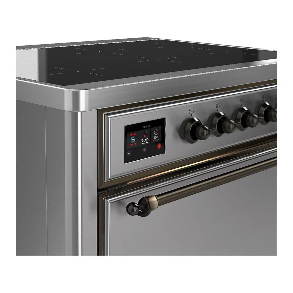 Ilve UMIB36QNR3SSB Ilve Umib36Qnr3Ssb Majestic Iii 36 Inch Induction Range With 6 Elements, 3.5 Cu. Ft. Total Oven Capacity (Solid Door, Stainless Steel, Burnished) - Image 5