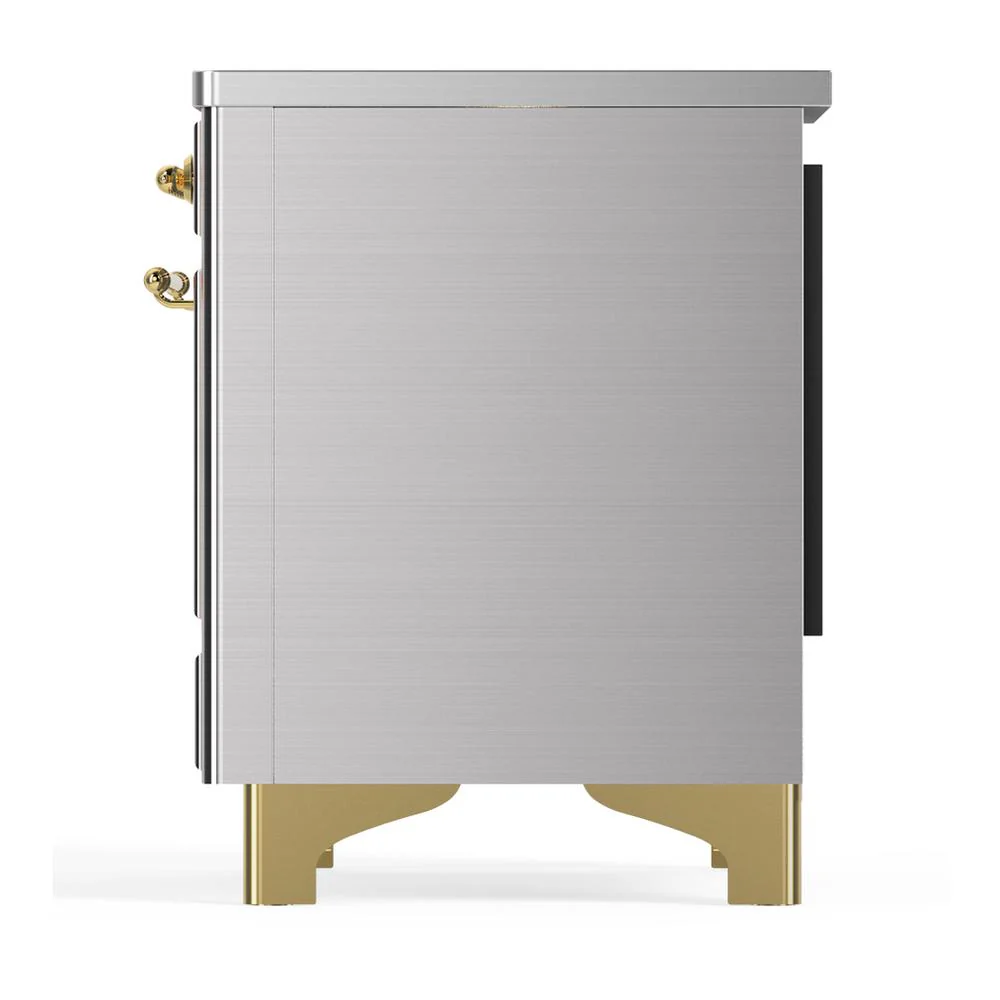 Ilve UMIB36QNR3SSG Ilve Umib36Qnr3Ssg Majestic Iii 36 Inch Induction Range With 6 Elements, 3.5 Cu. Ft. Total Oven Capacity (Solid Door, Stainless Steel, Brass) - Image 7