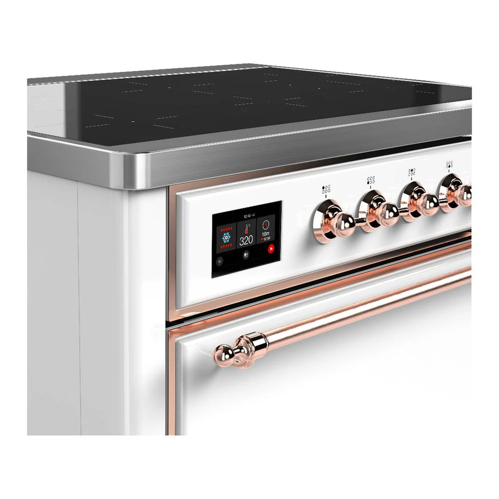 Ilve UMIB36QNR3WHP Ilve Umib36Qnr3Whp Majestic Iii 36 Inch Induction Range With 6 Elements, 3.5 Cu. Ft. Total Oven Capacity (Solid Door, White, Copper) - Image 5