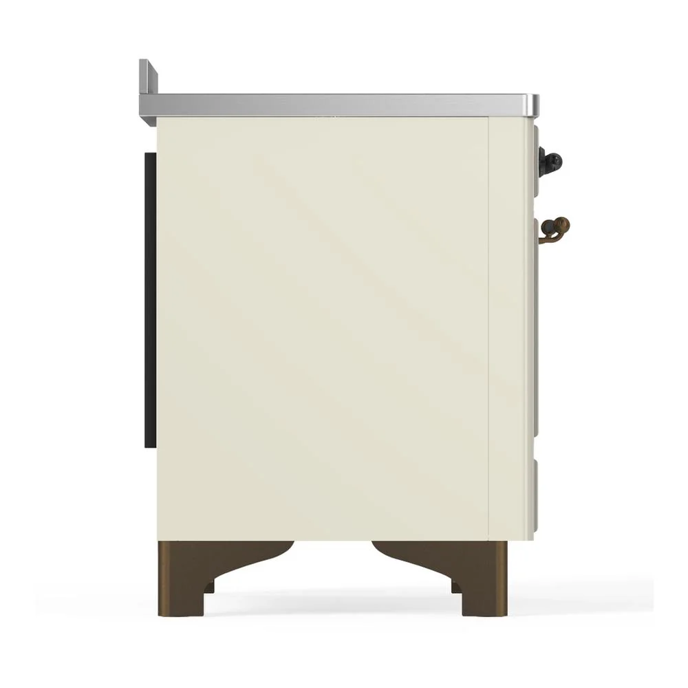Ilve UMIB48NR3AWB Ilve Umib48Nr3Awb Majestic Iii 48 Inch Induction Range With 6 Elements, 5.02 Cu. Ft. Total Oven Capacity (Triple Glass Door, Antique White, Burnished) - Image 8