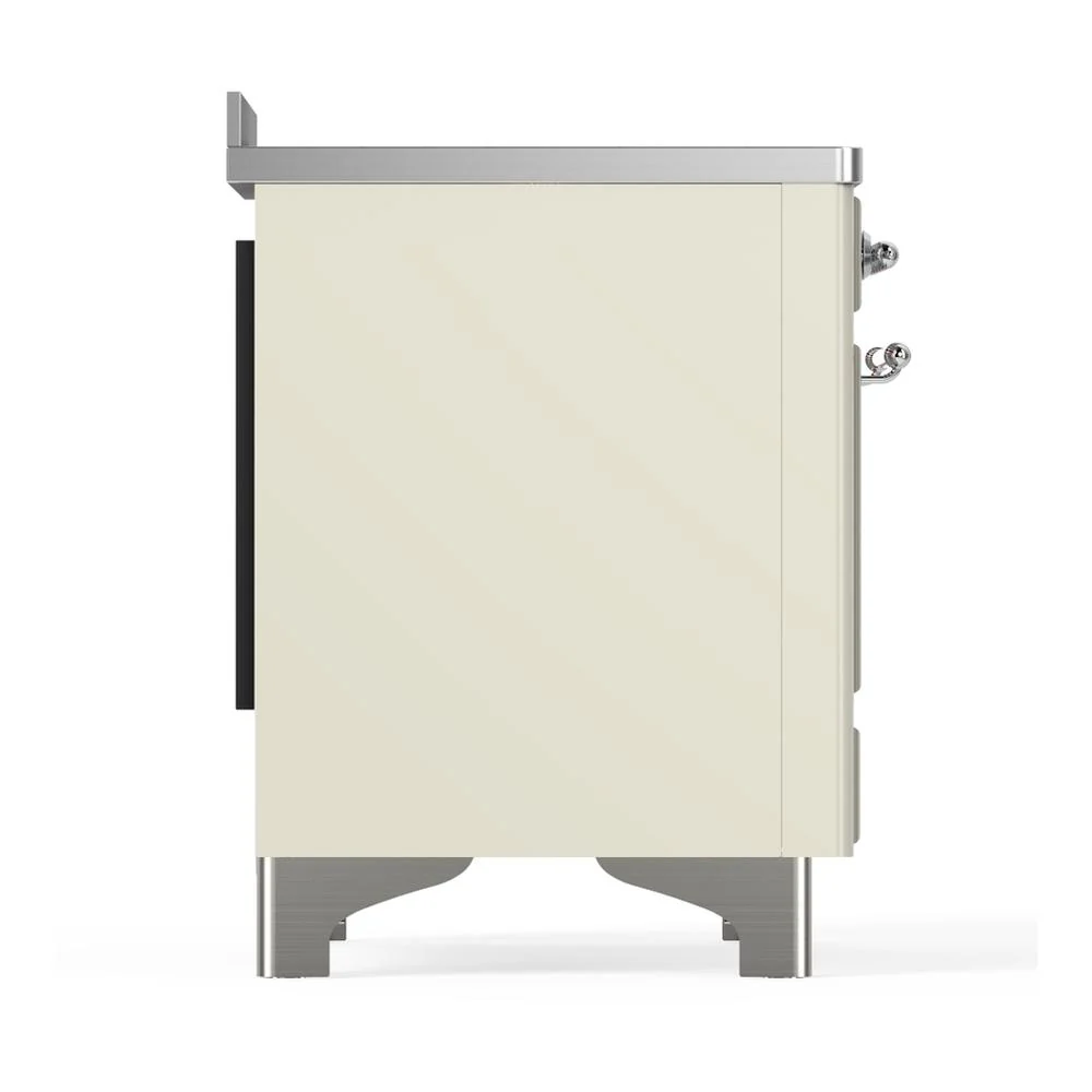 Ilve UMIB48NR3AWC Ilve Umib48Nr3Awc Majestic Iii 48 Inch Induction Range With 6 Elements, 5.02 Cu. Ft. Total Oven Capacity (Triple Glass Door, Antique White, Chrome) - Image 8