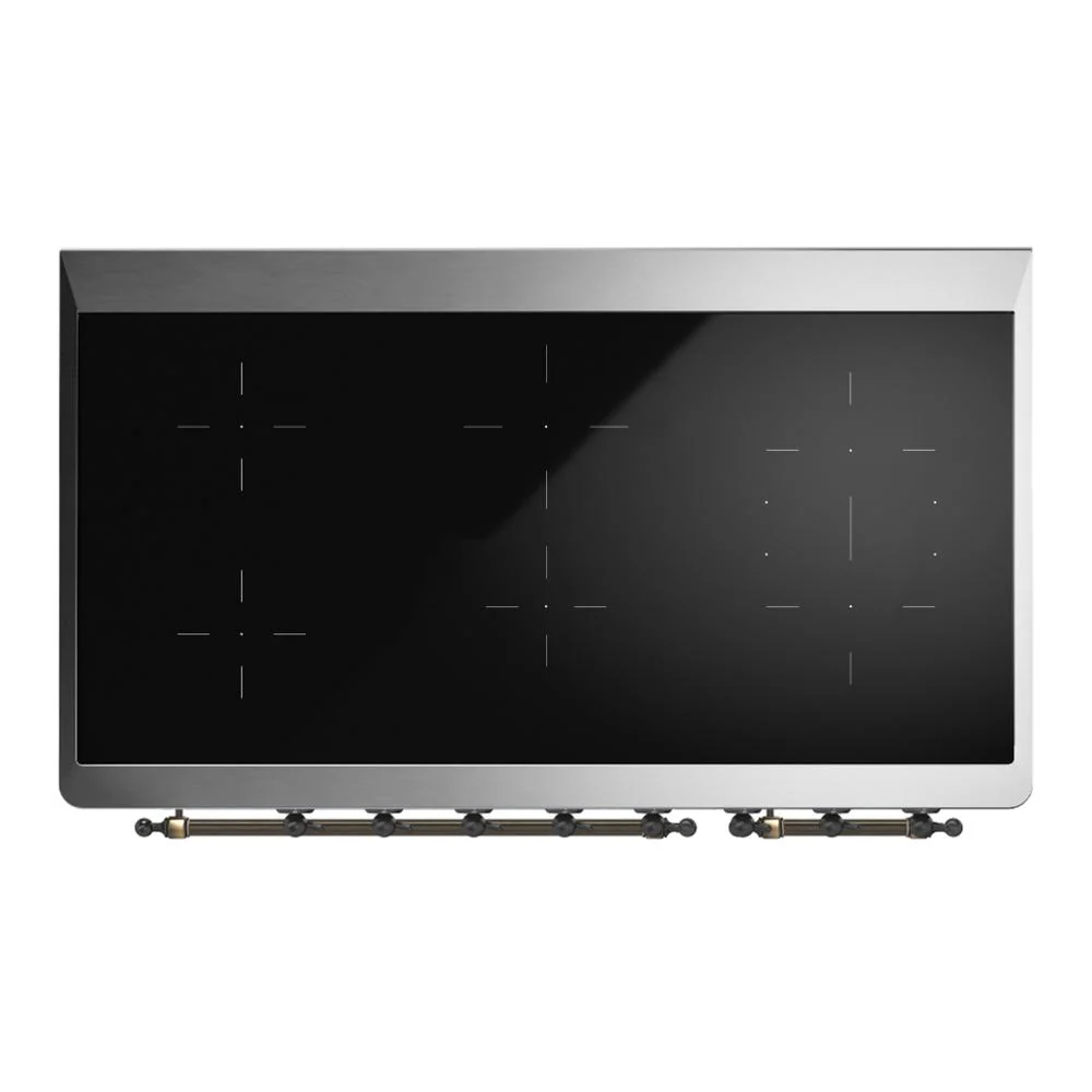 Ilve UMIB48NR3BUB Ilve Umib48Nr3Bub Majestic Iii 48 Inch Induction Range With 6 Elements, 5.02 Cu. Ft. Total Oven Capacity (Triple Glass Door, Burgundy, Burnished) - Image 6