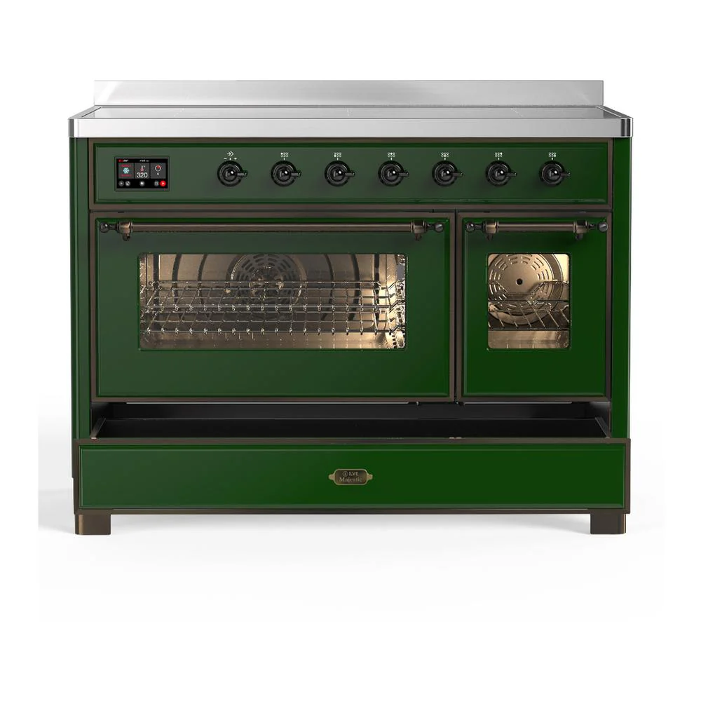 Ilve UMIB48NR3EGB Ilve Umib48Nr3Egb Majestic Iii 48 Inch Induction Range With 6 Elements, 5.02 Cu. Ft. Total Oven Capacity (Triple Glass Door, Emerald Green, Burnished) - Image 5