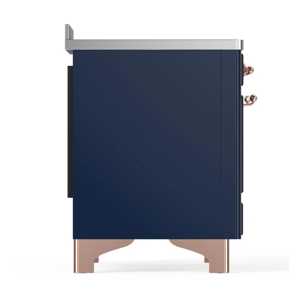Ilve UMIB48NR3MBP Ilve Umib48Nr3Mbp Majestic Iii 48 Inch Induction Range With 6 Elements, 5.02 Cu. Ft. Total Oven Capacity (Triple Glass Door, Midnight Blue, Copper) - Image 8