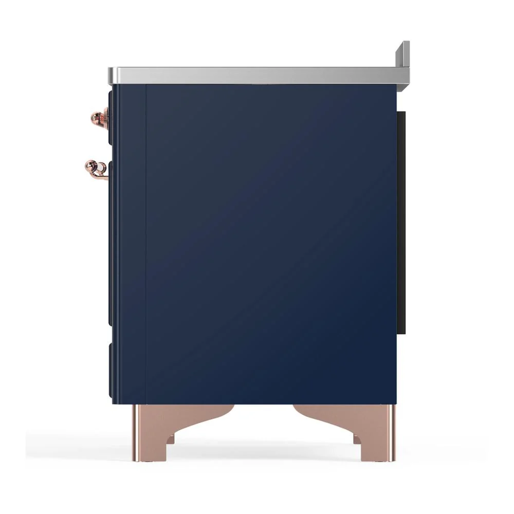 Ilve UMIB48NR3MBP Ilve Umib48Nr3Mbp Majestic Iii 48 Inch Induction Range With 6 Elements, 5.02 Cu. Ft. Total Oven Capacity (Triple Glass Door, Midnight Blue, Copper) - Image 9