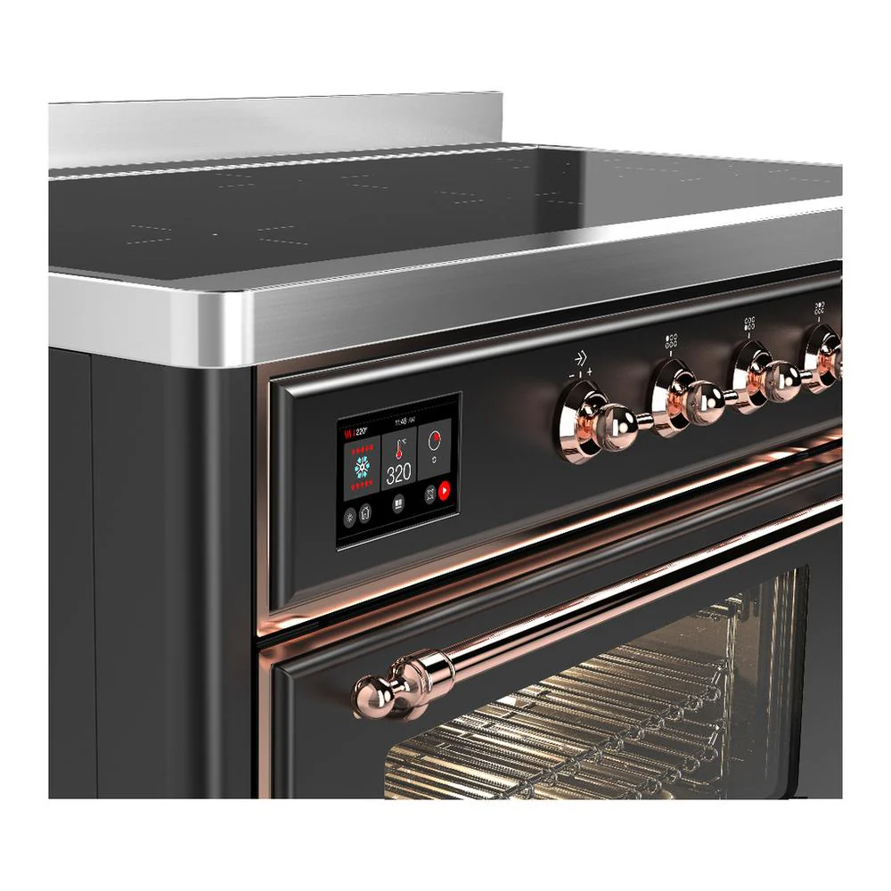 Ilve UMIB48NR3MGP Ilve Umib48Nr3Mgp Majestic Iii 48 Inch Induction Range With 6 Elements, 5.02 Cu. Ft. Total Oven Capacity (Triple Glass Door, Graphite Matte, Copper) - Image 7