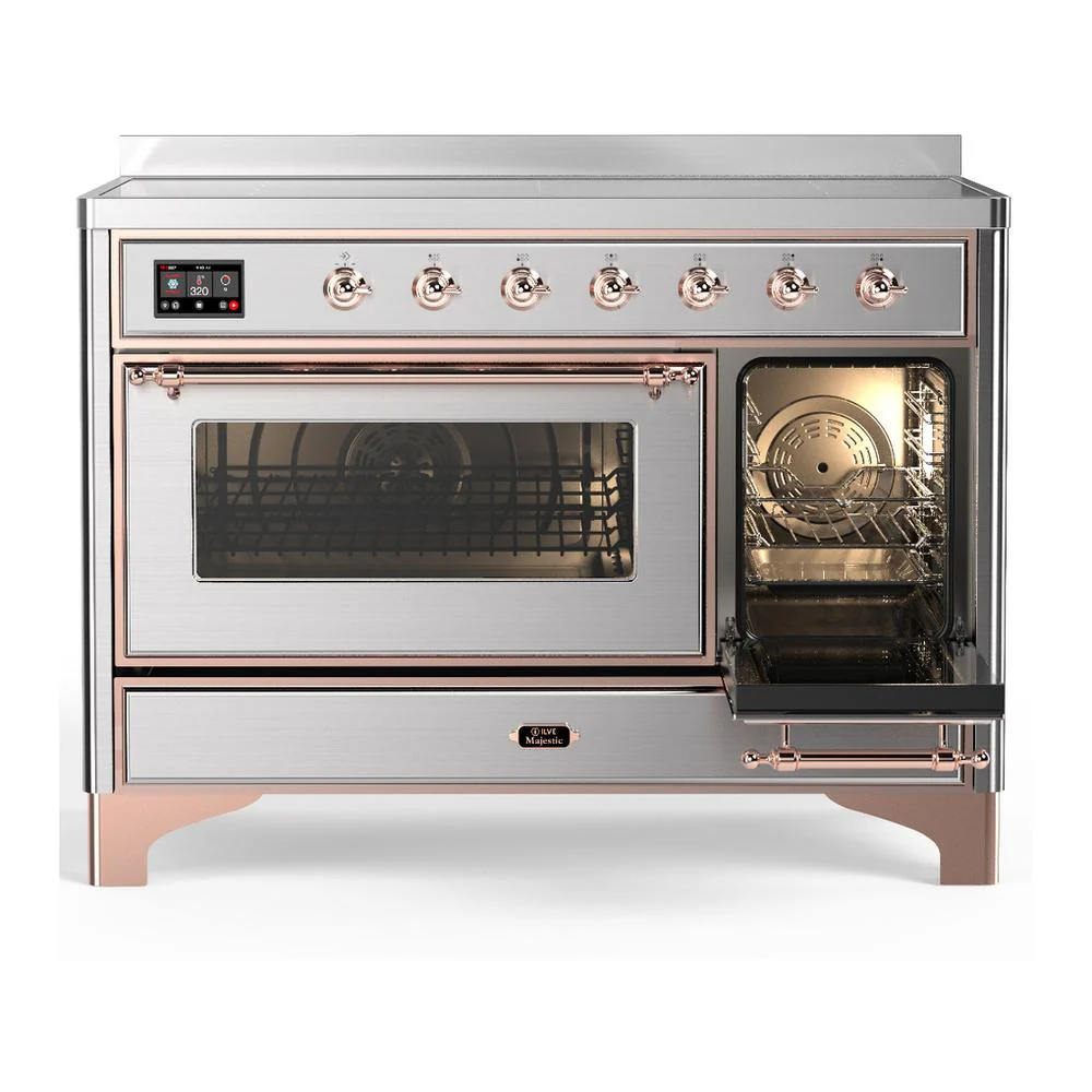 Ilve UMIB48NR3SSP Ilve Umib48Nr3Ssp Majestic Iii 48 Inch Induction Range With 6 Elements, 5.02 Cu. Ft. Total Oven Capacity (Triple Glass Door, Stainless Steel, Copper) - Image 4