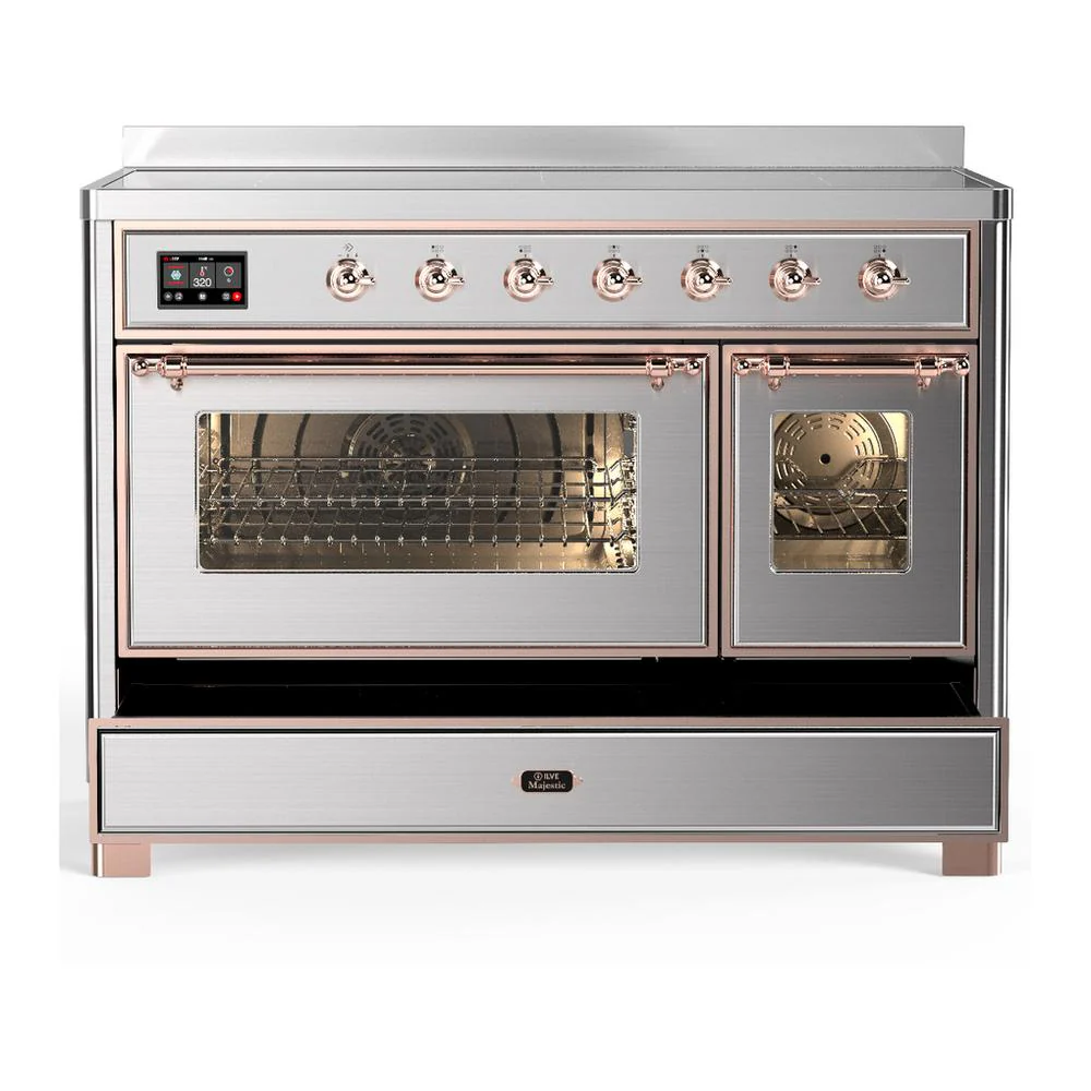 Ilve UMIB48NR3SSP Ilve Umib48Nr3Ssp Majestic Iii 48 Inch Induction Range With 6 Elements, 5.02 Cu. Ft. Total Oven Capacity (Triple Glass Door, Stainless Steel, Copper) - Image 5