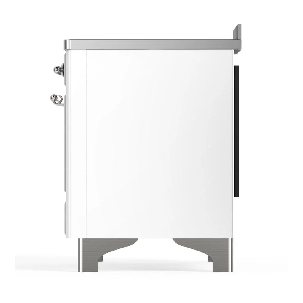 Ilve UMIB48NR3WHC Ilve Umib48Nr3Whc Majestic Iii 48 Inch Induction Range With 6 Elements, 5.02 Cu. Ft. Total Oven Capacity (Triple Glass Door, White, Chrome) - Image 9