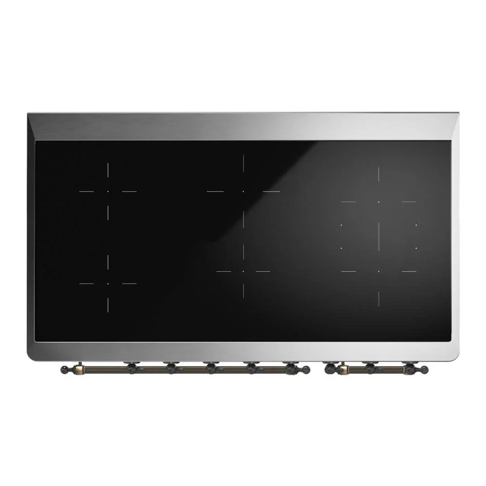 Ilve UMIB48QNR3BUB Ilve Umib48Qnr3Bub Majestic Iii 48 Inch Induction Range With 6 Elements, 5.02 Cu. Ft. Total Oven Capacity (Solid Door, Burgundy, Burnished) - Image 6