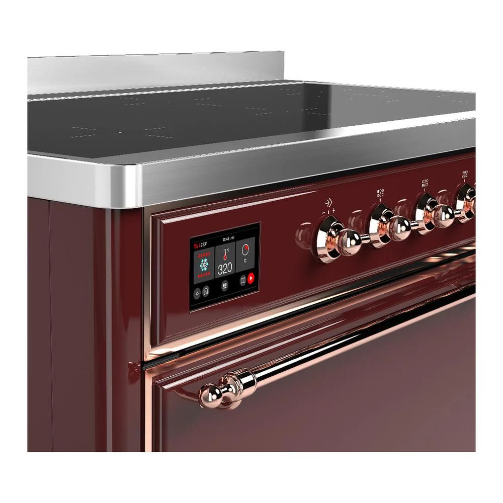Ilve UMIB48QNR3BUP Ilve Umib48Qnr3Bup Majestic Iii 48 Inch Induction Range With 6 Elements, 5.02 Cu. Ft. Total Oven Capacity (Solid Door, Burgundy, Copper) - Image 7