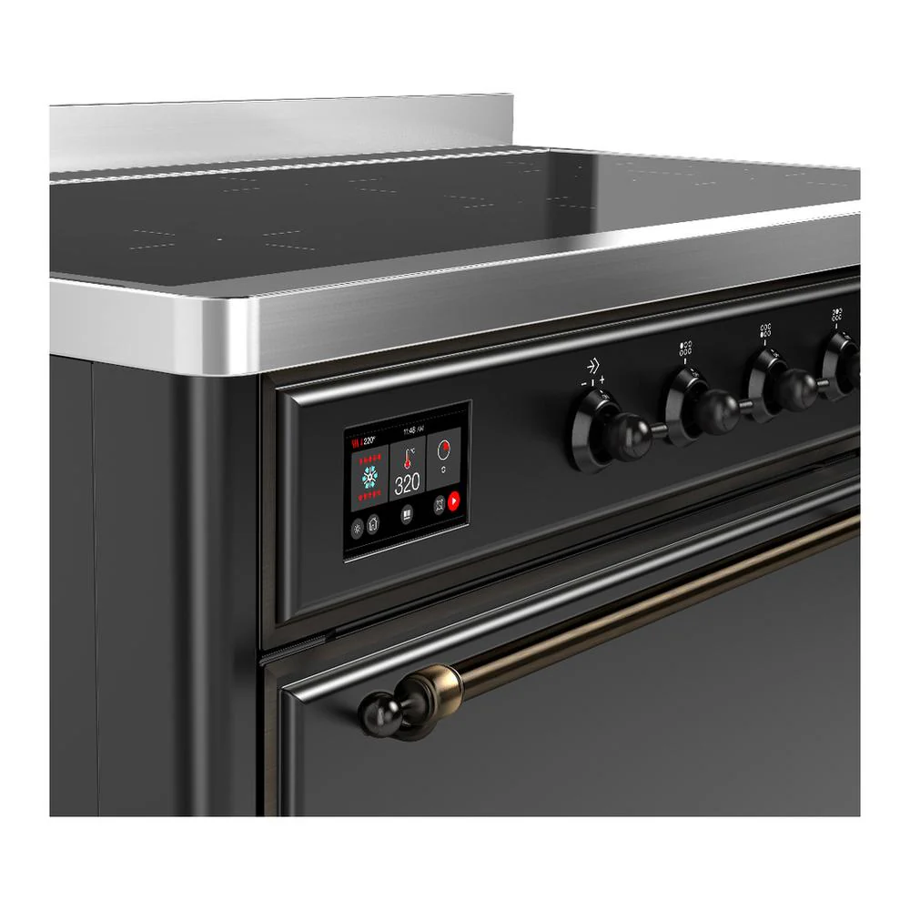 Ilve UMIB48QNR3MGB Ilve Umib48Qnr3Mgb Majestic Iii 48 Inch Induction Range With 6 Elements, 5.02 Cu. Ft. Total Oven Capacity (Solid Door, Graphite Matte, Burnished) - Image 7