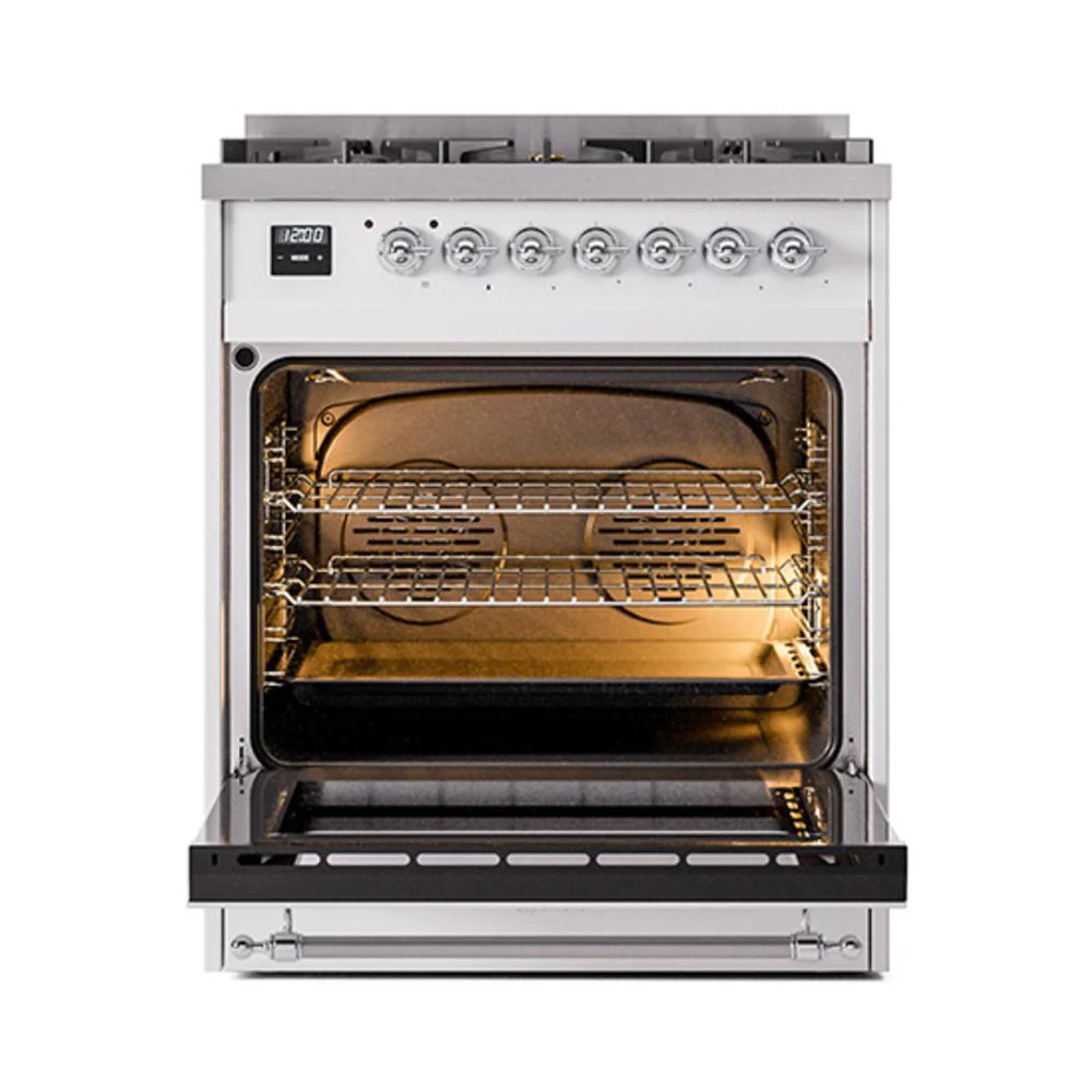 Ilve UN30NMPRAC Ilve Un30Nmprac Nostalgie Ii Noblesse 30" Dual Fuel Range (Natural Gas, Triple Glass Door, Ral, Chrome) - Image 3