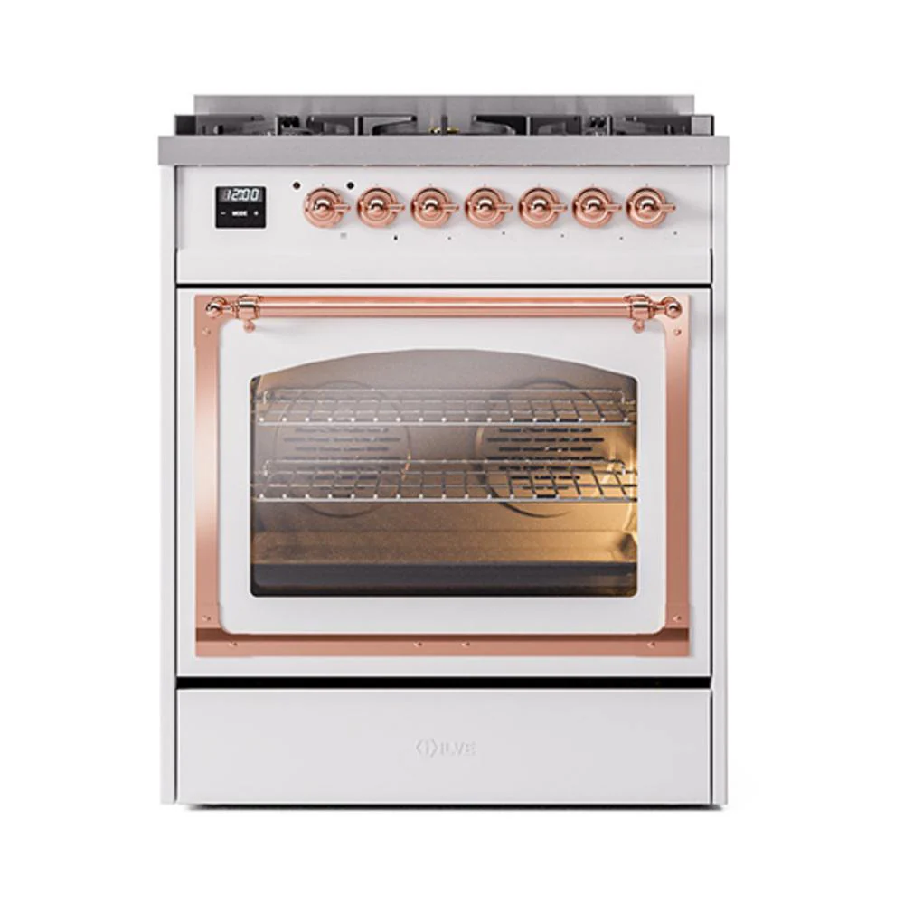 Ilve UN30NMPRAPLP Ilve Un30Nmpraplp Nostalgie Ii Noblesse 30" Dual Fuel Range (Liquid Propane, Triple Glass Door, Ral, Copper) - Image 2