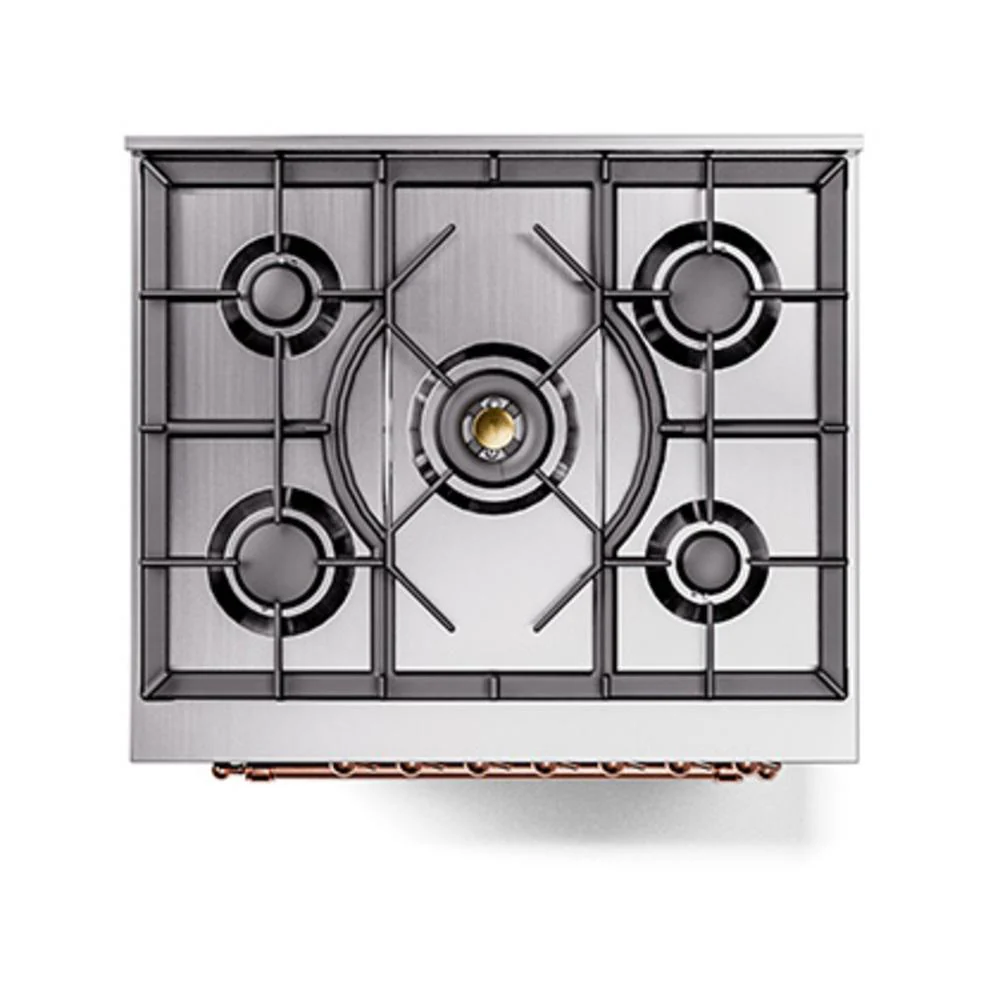 Ilve UN30QNMPMBPLP Ilve Un30Qnmpmbplp Nostalgie Ii Noblesse 30" Dual Fuel Range (Liquid Propane, Solid Door, Midnight Blue, Copper) - Image 3