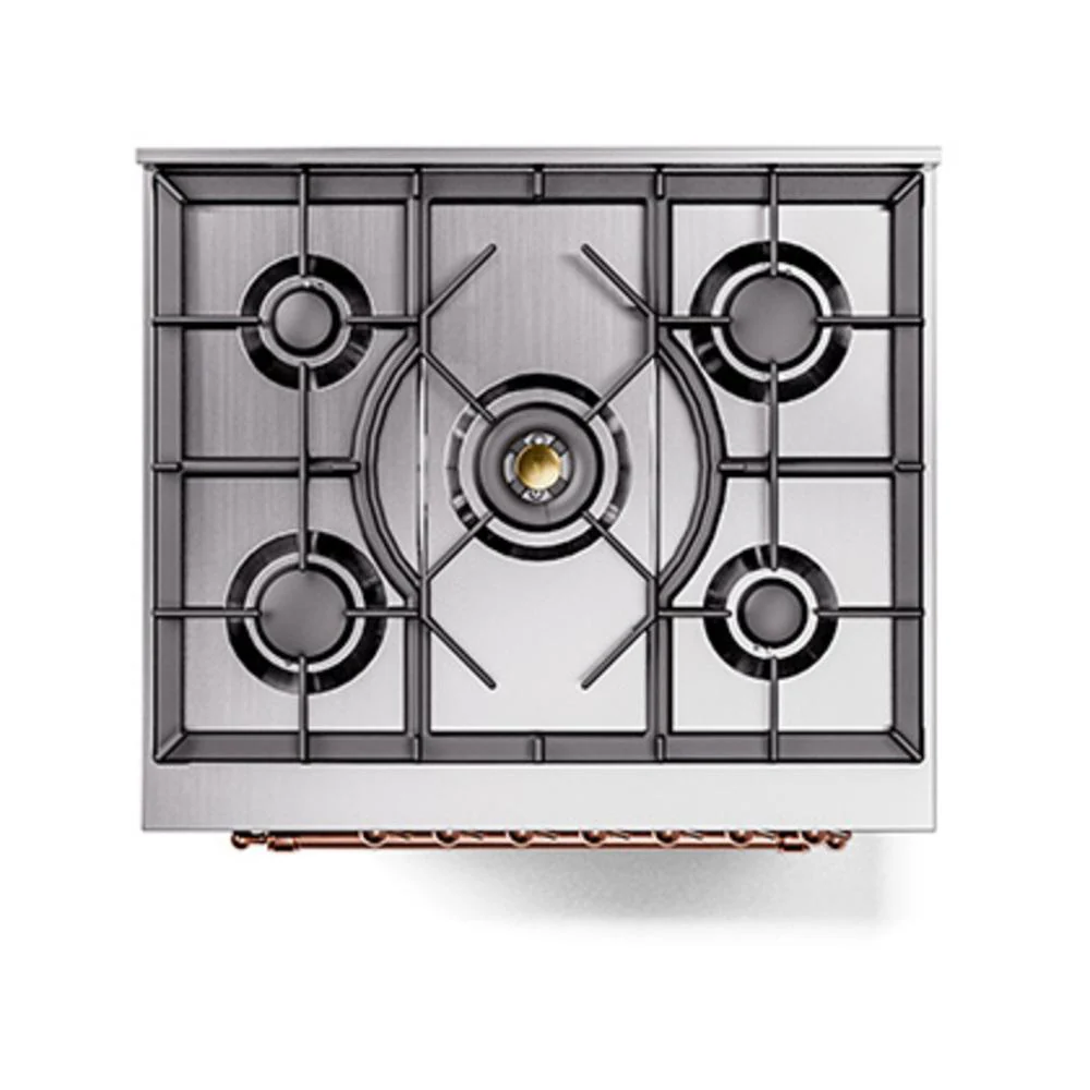 Ilve UN30QNMPMGPLP Ilve Un30Qnmpmgplp Nostalgie Ii Noblesse 30" Dual Fuel Range (Liquid Propane, Solid Door, Graphite Matte, Copper) - Image 3