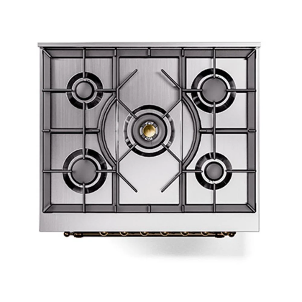 Ilve UN30QNMPRAB Ilve Un30Qnmprab Nostalgie Ii Noblesse 30" Dual Fuel Range (Natural Gas, Solid Door, Ral, Burnished) - Image 3