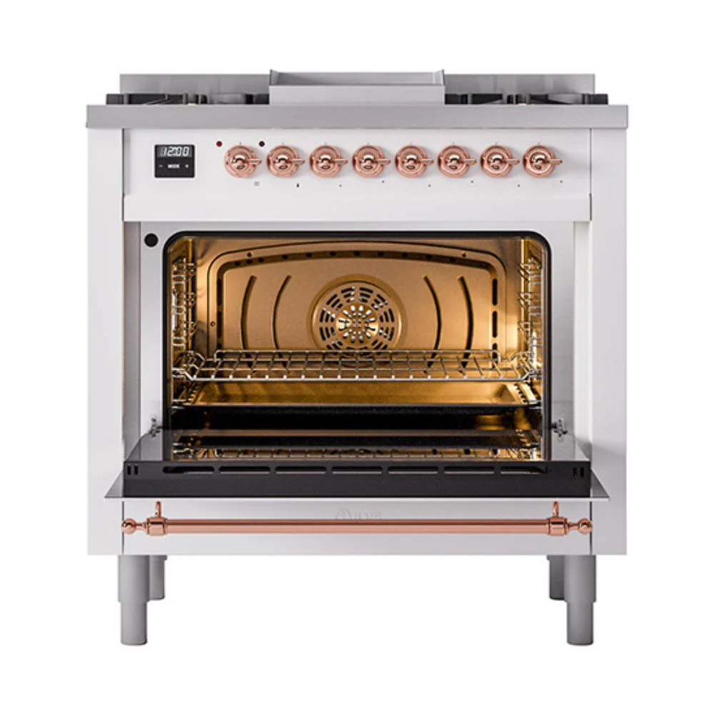 Ilve UN36FNMPRAP Ilve Un36Fnmprap Nostalgie Ii Noblesse 36" Dual Fuel Range (Natural Gas, Triple Glass Door, Ral, Copper) - Image 2
