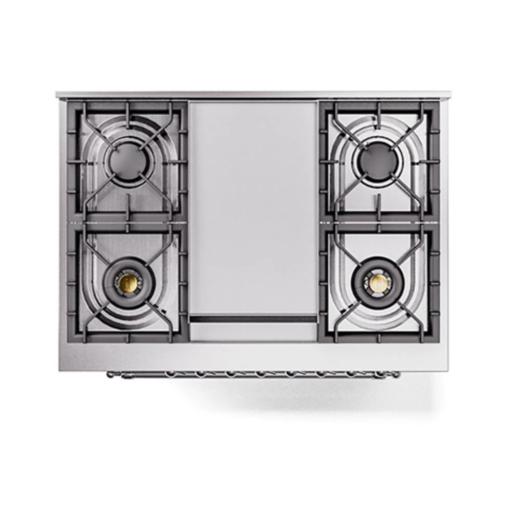 Ilve UN36FNMPSSCLP Ilve Un36Fnmpssclp Nostalgie Ii Noblesse 36" Dual Fuel Range (Liquid Propane, Triple Glass Door, Stainless Steel, Chrome) - Image 6