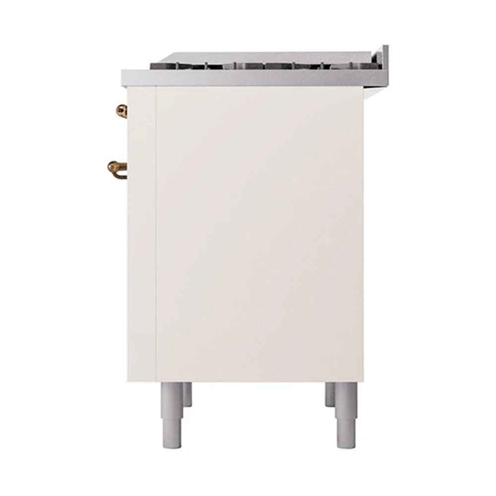 Ilve UN36FQNMPAWB Ilve Un36Fqnmpawb Nostalgie Ii Noblesse 36" Dual Fuel Range (Natural Gas, Solid Door, Antique White, Burnished) - Image 5