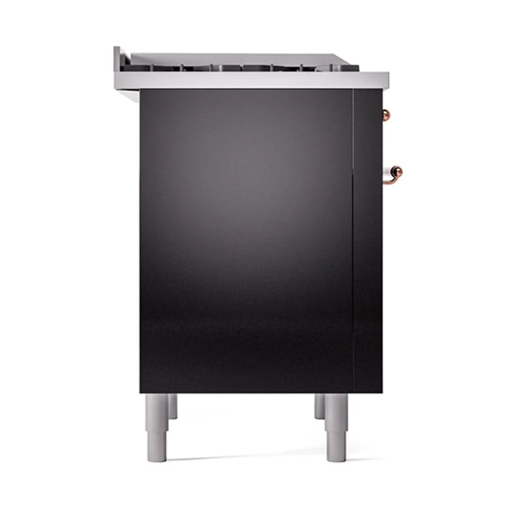 Ilve UN36FQNMPBKP Ilve Un36Fqnmpbkp Nostalgie Ii Noblesse 36" Dual Fuel Range (Natural Gas, Solid Door, Glossy Black, Copper) - Image 4