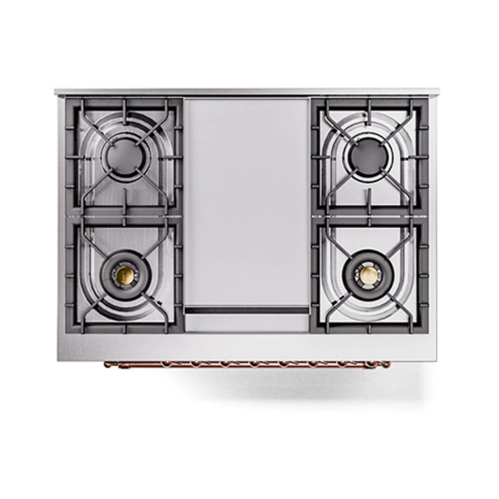 Ilve UN36FQNMPBKPLP Ilve Un36Fqnmpbkplp Nostalgie Ii Noblesse 36" Dual Fuel Range (Liquid Propane, Solid Door, Glossy Black, Copper) - Image 3