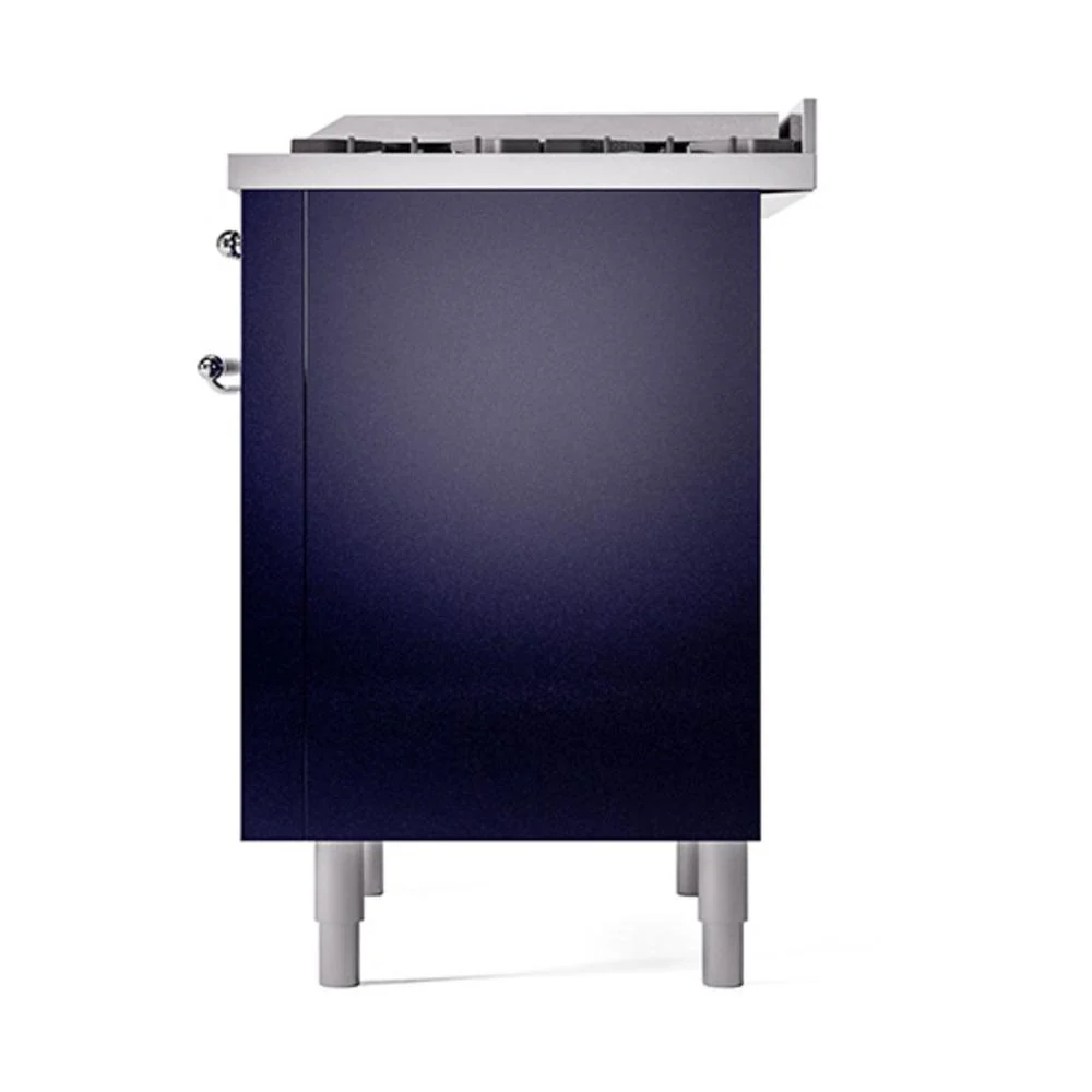 Ilve UN36FQNMPMBC Ilve Un36Fqnmpmbc Nostalgie Ii Noblesse 36" Dual Fuel Range (Natural Gas, Solid Door, Midnight Blue, Chrome) - Image 5