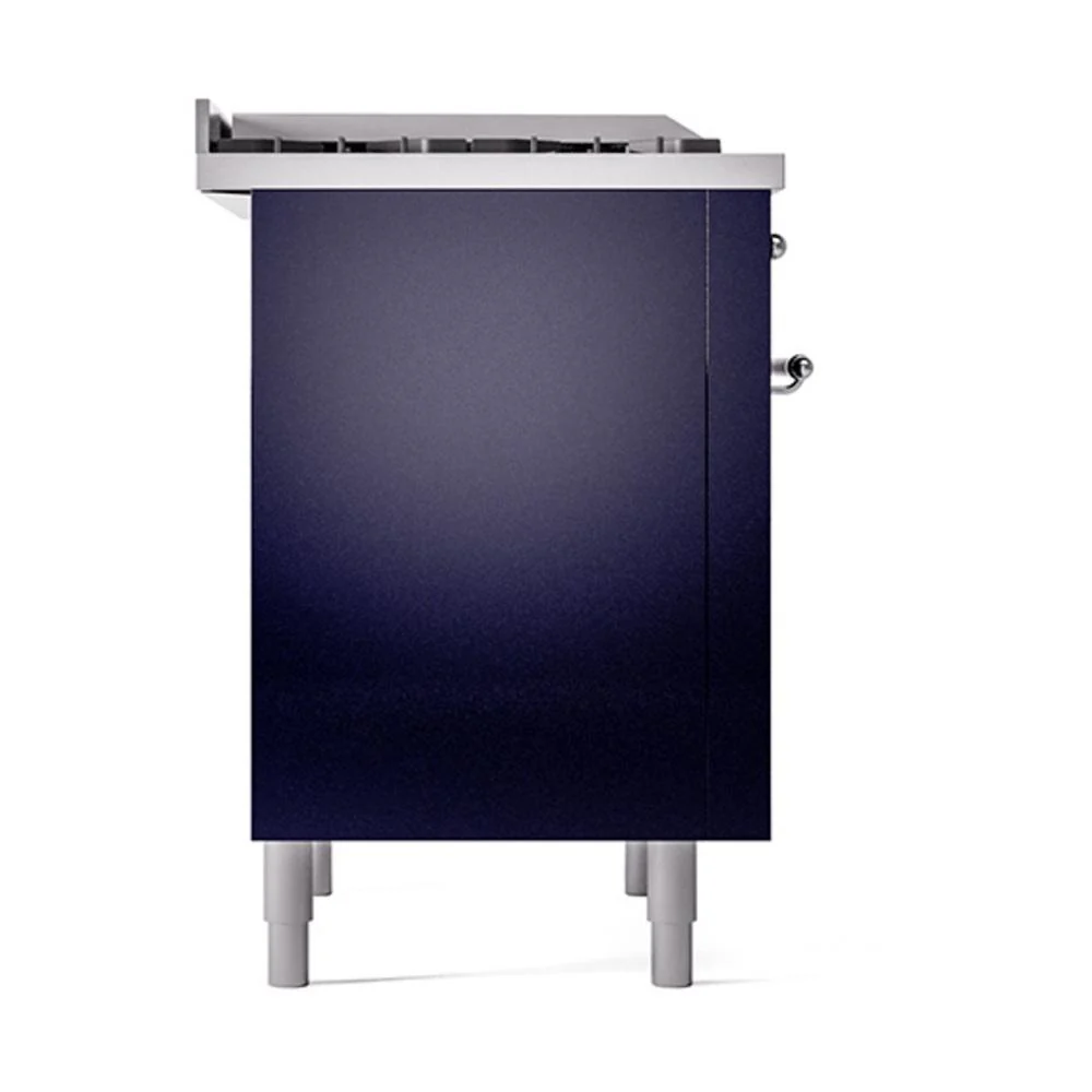 Ilve UN36FQNMPMBCLP Ilve Un36Fqnmpmbclp Nostalgie Ii Noblesse 36" Dual Fuel Range (Liquid Propane, Solid Door, Midnight Blue, Chrome) - Image 4