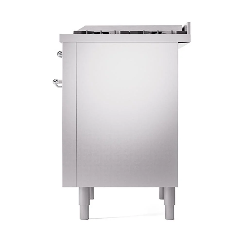 Ilve UN36FQNMPSSC Ilve Un36Fqnmpssc Nostalgie Ii Noblesse 36" Dual Fuel Range (Natural Gas, Solid Door, Stainless Steel, Chrome) - Image 5