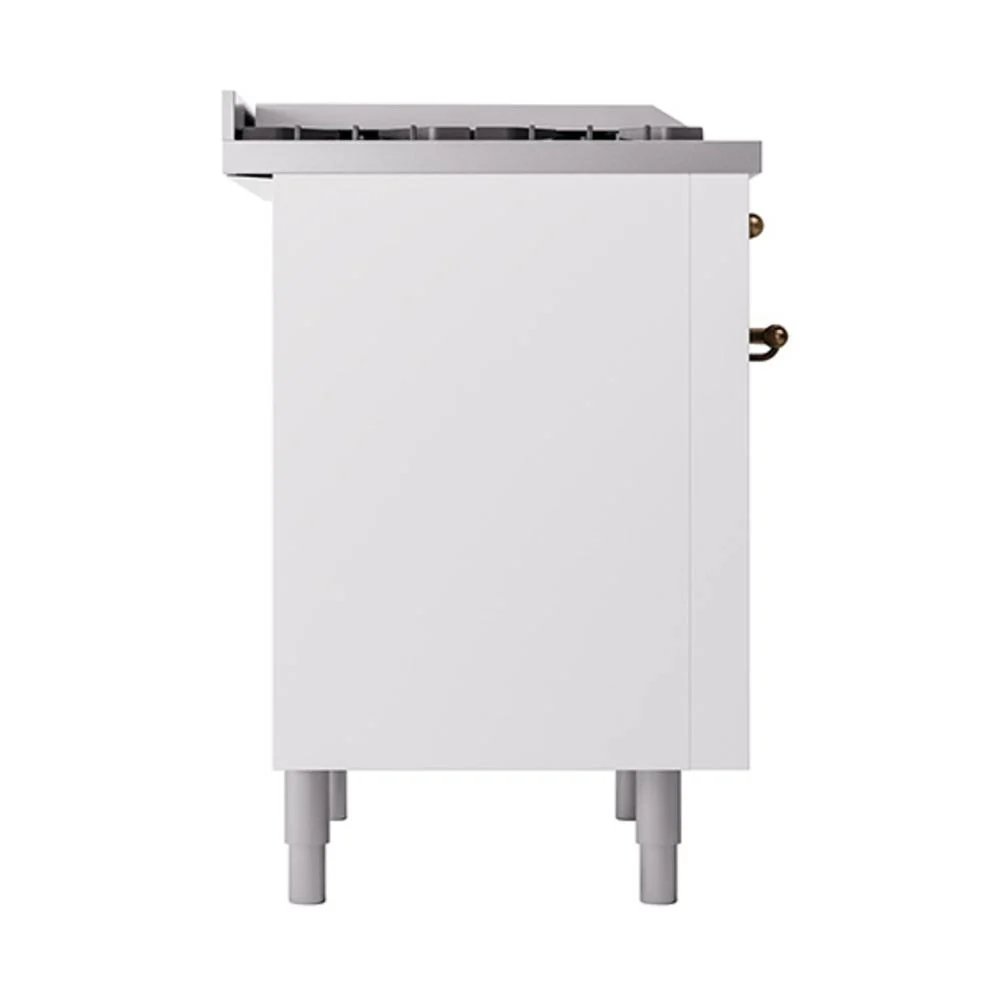 Ilve UN36FQNMPWHBLP Ilve Un36Fqnmpwhblp Nostalgie Ii Noblesse 36" Dual Fuel Range (Liquid Propane, Solid Door, White, Burnished) - Image 4