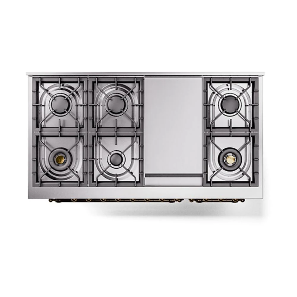 Ilve UN48FQNMPMGBLP Ilve Un48Fqnmpmgblp Nostalgie Ii Noblesse 48" Dual Fuel Range (8 Sealed Burners + Griddle, Liquid Propane, Solid Door, Graphite Matte, Burnished) - Image 3