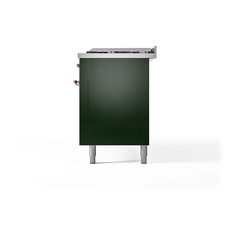 Ilve UN60FQNMPEGP Ilve Un60Fqnmpegp Nostalgie Ii Noblesse 60" Dual Fuel Range (9 Sealed Burners + Griddle, Natural Gas, Solid Door, Emerald Green, Copper) - Image 6