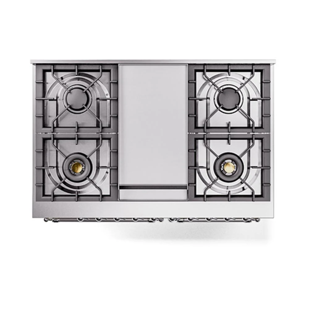 Ilve UND40FNMPAWC Ilve Und40Fnmpawc Nostalgie Ii Noblesse 40" Dual Fuel Range (Natural Gas, Triple Glass Door, Antique White, Chrome) - Image 8