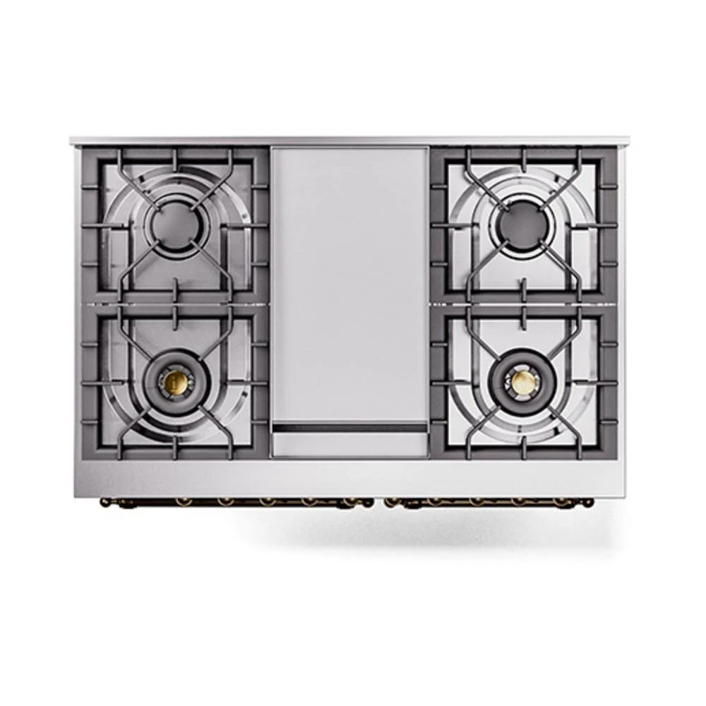 Ilve UND40FNMPSSBLP Ilve Und40Fnmpssblp Nostalgie Ii Noblesse 40" Dual Fuel Range (Liquid Propane, Triple Glass Door, Stainless Steel, Burnished) - Image 8