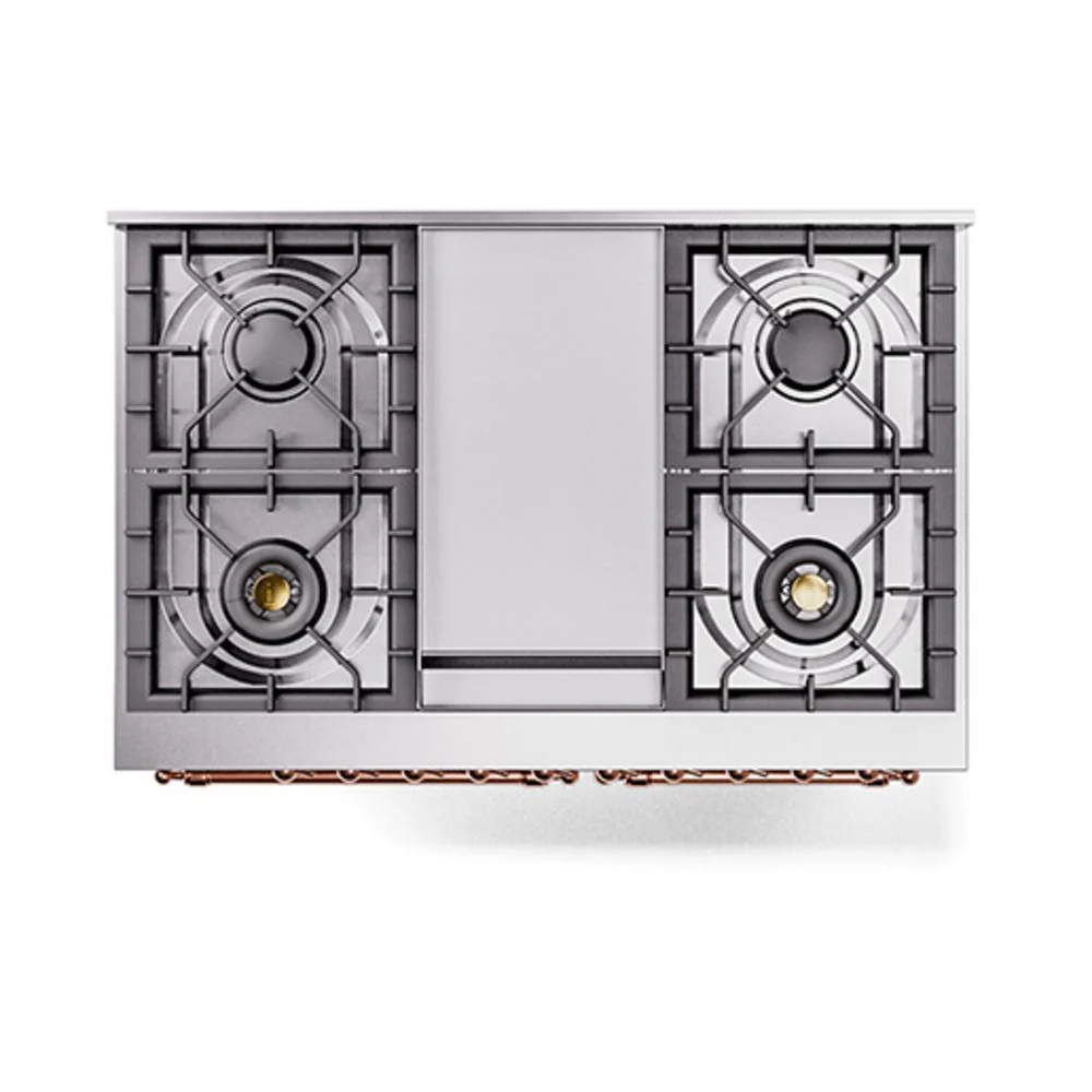 Ilve UND40FNMPSSPLP Ilve Und40Fnmpssplp Nostalgie Ii Noblesse 40" Dual Fuel Range (Liquid Propane, Triple Glass Door, Stainless Steel, Copper) - Image 8
